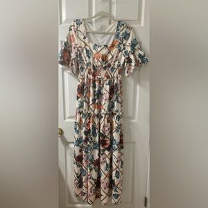 Tiered Maxi Floral Dress-New W/O Tags